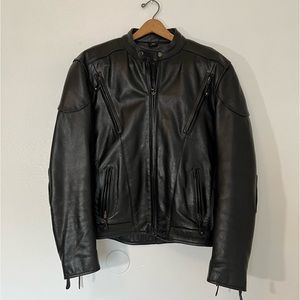 Xelement B7201 Men's 'Speedster' Black Motorcycle Jacket size Large